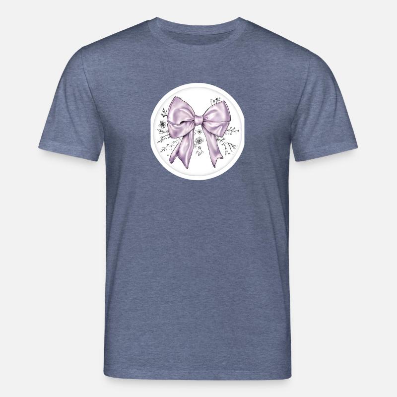Schleife Seide Satin Geschenk - Stanley/Stella Unisex Bio-T-Shirt CREATOR - Dunkelblau meliert