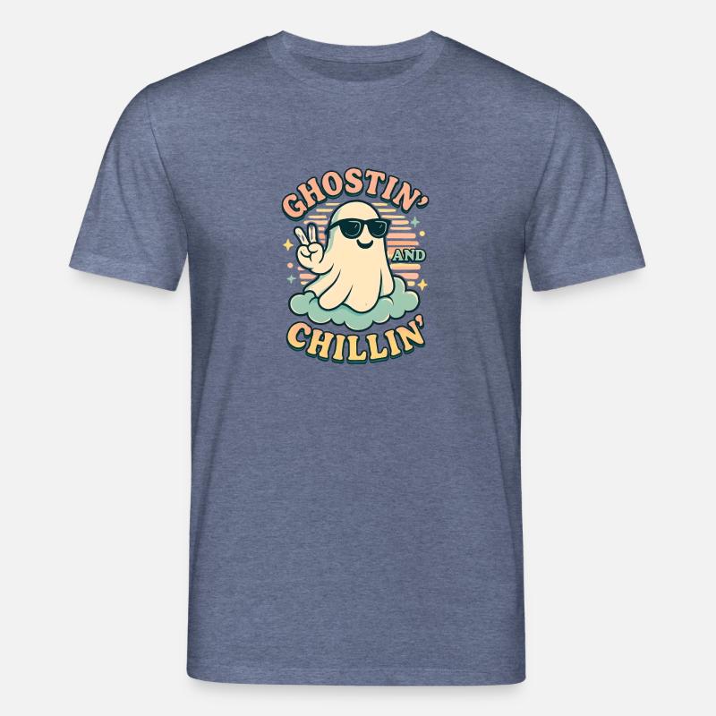 Halloween Geist Kostüm Geschenk - Stanley/Stella Unisex Bio-T-Shirt CREATOR - Dunkelblau meliert