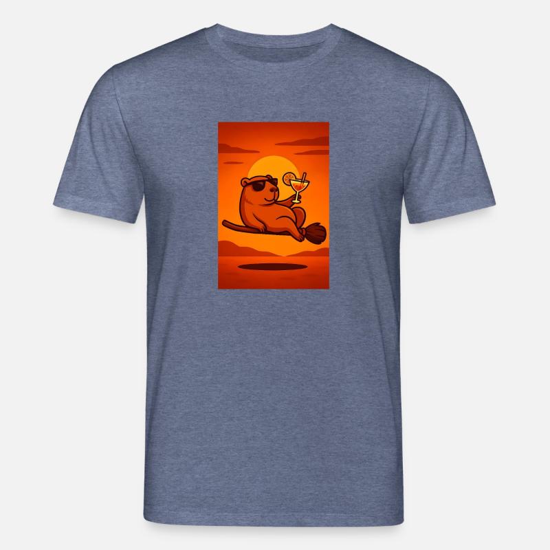Cadeau d’été Capybara d’Halloween - T-shirt bio CREATOR Stanley/Stella Unisexe - bleu foncé chiné