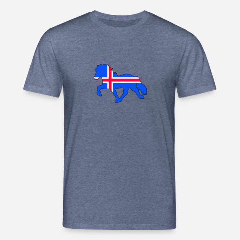tölter flag iceland - Stanley/Stella Unisex Bio-T-Shirt CREATOR  - Dunkelblau meliert