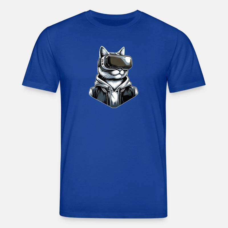 Katze VR-Brille Virtual Reality - Stanley/Stella Unisex Bio-T-Shirt CREATOR - Dunkelblau
