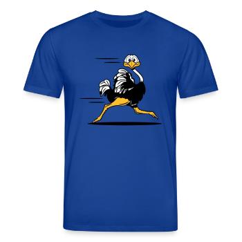 strauss emu witzig rennen laufen - Stanley/Stella Unisex Bio-T-Shirt CREATOR  - Dunkelblau - Vorne - Alina (178cm) & Michal (187cm)