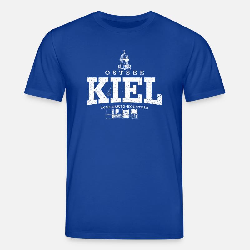 Kiel Ostsee (weiss oldstyle) - Stanley/Stella Unisex Bio-T-Shirt CREATOR  - Dunkelblau