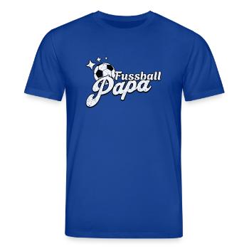 Cooles Fussball Papa Design für echt Fußball Fans - Stanley/Stella Unisex Bio-T-Shirt CREATOR  - Dunkelblau - Vorne - Alina (178cm) & Michal (187cm)