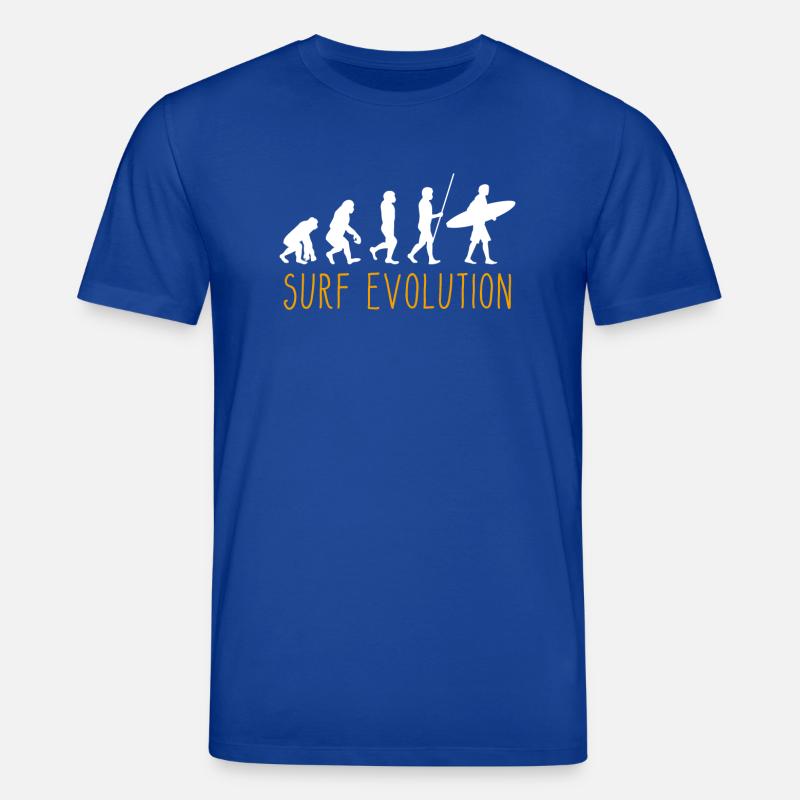 Evolution of Man Surfing - Stanley/Stella Unisex Bio-T-Shirt CREATOR - Dunkelblau