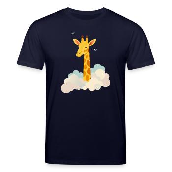Gentle giraffe above the clouds – Dreamlike motif - Stanley/Stella CREATOR Unisex Organic T-Shirt - navy - Front