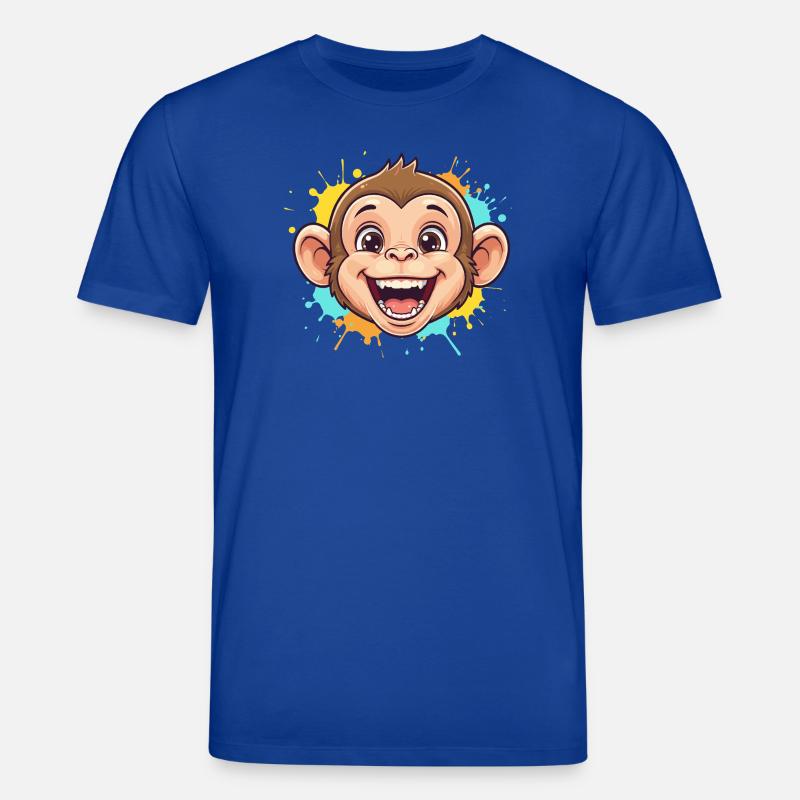 Fröhlicher Affe mit Farbspritzern - Stanley/Stella Unisex Bio-T-Shirt CREATOR  - Dunkelblau