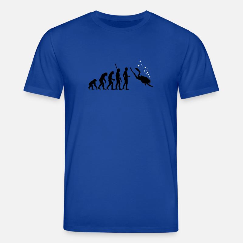 evolution_taucher_c_2c - T-shirt bio CREATOR Stanley/Stella Unisexe - bleu foncé