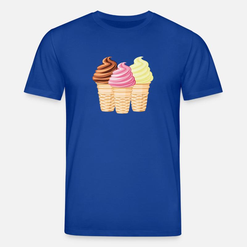 Softeis Vanille Schokolade Erdbeere - Stanley/Stella Unisex Bio-T-Shirt CREATOR  - Dunkelblau