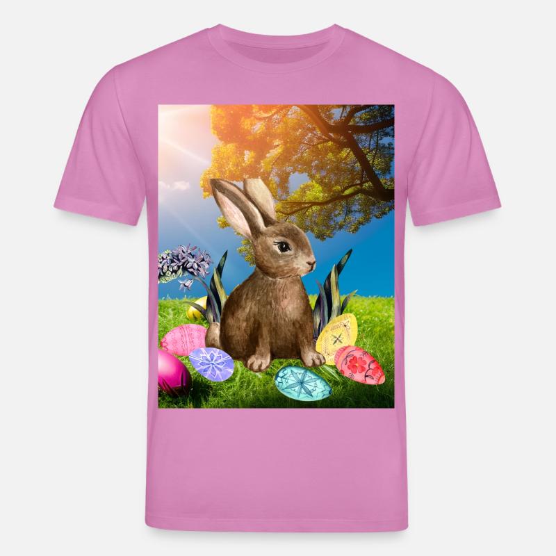 Spring Easter bunny with Easter eggs - Stanley/Stella CREATOR Unisex Organic T-Shirt - pink