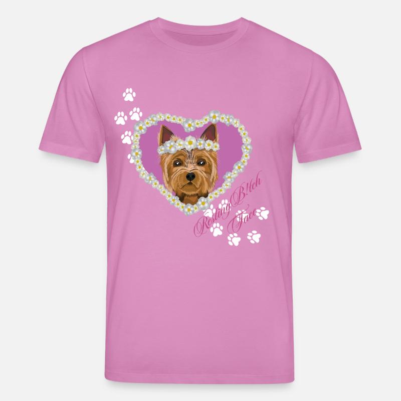 Ruhender Tch-Face Yorksire Terrier - Stanley/Stella Unisex Bio-T-Shirt CREATOR  - Pink