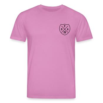 Opa 2026 - Opa 26 - Zukünftiger Opa Geschenk - Stanley/Stella Unisex Bio-T-Shirt CREATOR  - Pink - Vorne - Alina (178cm) & Michal (187cm)