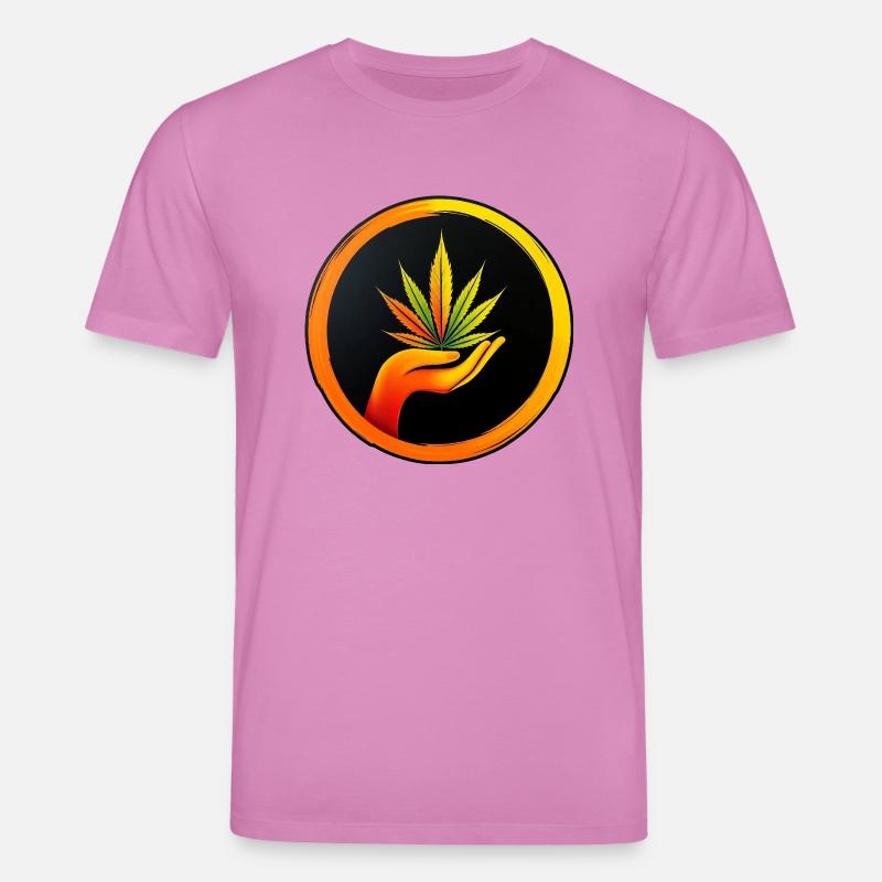 Marijuana leaf - LOGO button 1 - Stanley/Stella Unisex Bio-T-Shirt CREATOR  - Pink