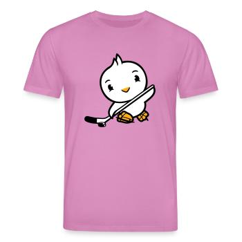 Vogel spielen Eishockey Sport Puck Schläger Hobby - Stanley/Stella Unisex Bio-T-Shirt CREATOR  - Pink - Vorne - Alina (178cm) & Michal (187cm)