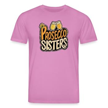 Prosecco Sisters Vintage Sunset Sekt Party - Stanley/Stella Unisex Bio-T-Shirt CREATOR  - Pink - Vorne - Alina (178cm) & Michal (187cm)