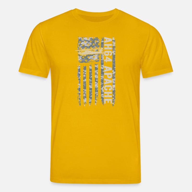 AH-64 Apache helicopter with American flag - Stanley/Stella CREATOR Unisex Organic T-Shirt - spectra yellow