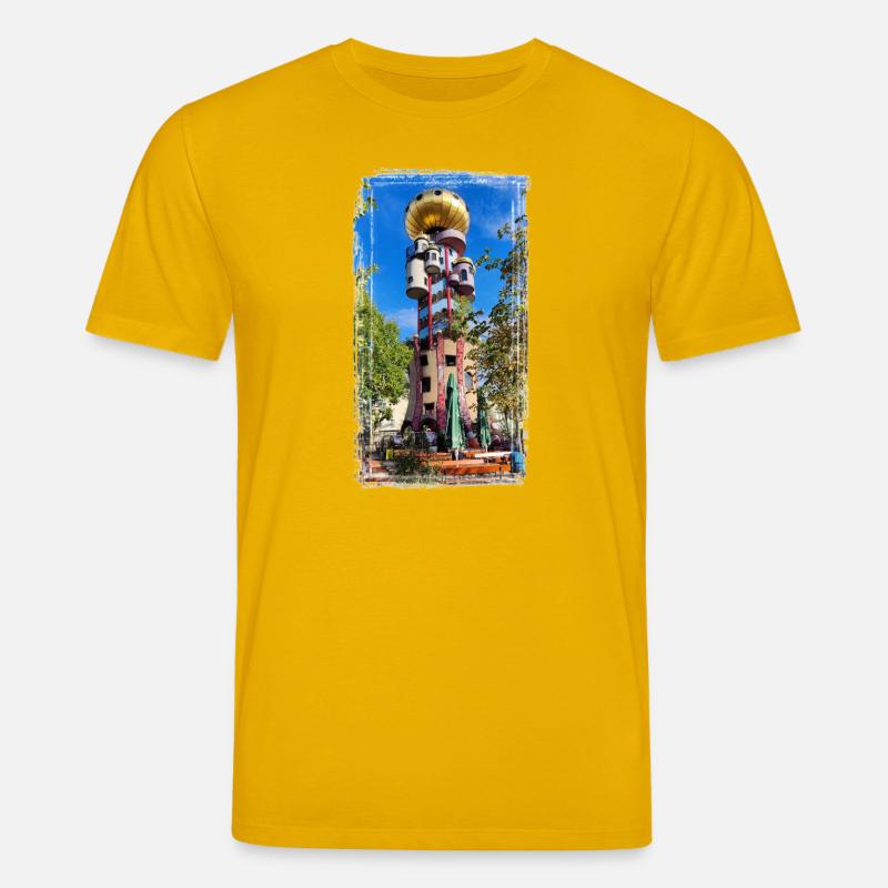 Hundertwasserturm beim Kuchlbauer - Stanley/Stella Unisex Bio-T-Shirt CREATOR  - Spektralgelb