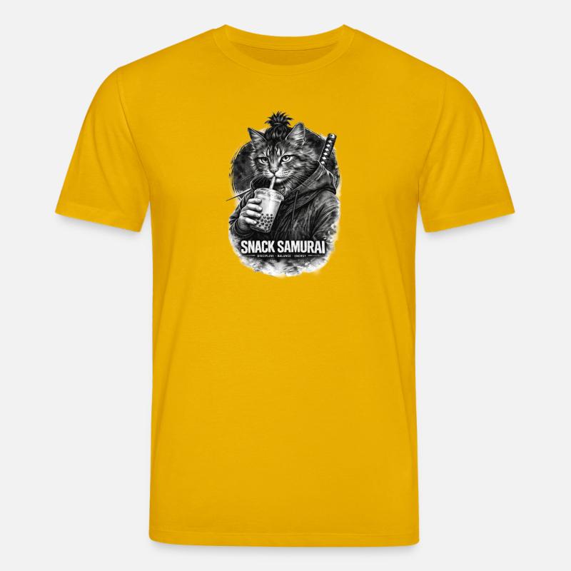 Snack Samurai Katze I - Stanley/Stella Unisex Bio-T-Shirt CREATOR  - Spektralgelb