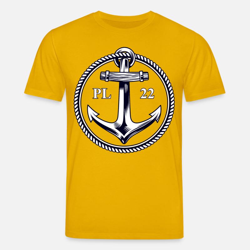PL22 Marineanker - Stanley/Stella Unisex Bio-T-Shirt CREATOR  - Spektralgelb