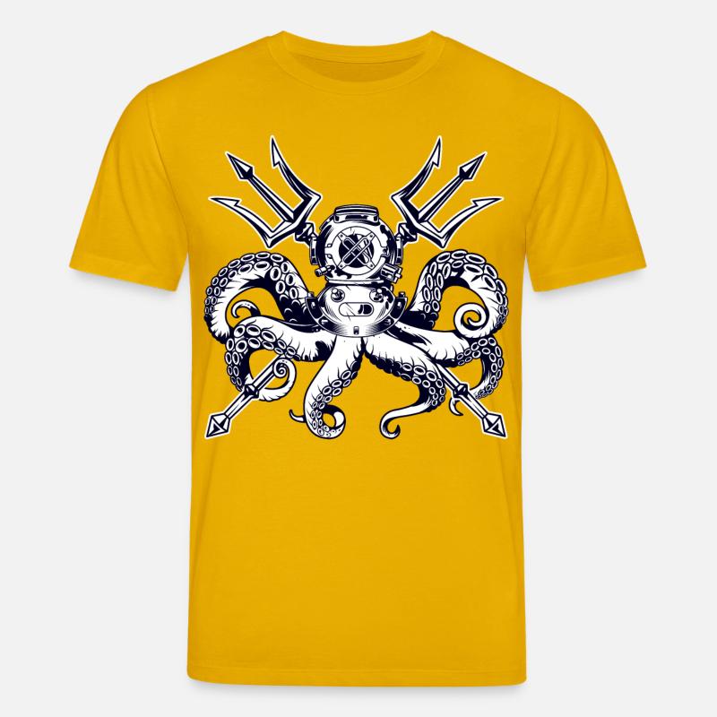 Trident Diving Octopus - Stanley/Stella Unisex Bio-T-Shirt CREATOR  - Spektralgelb
