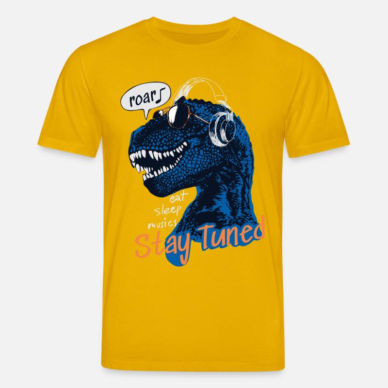 T-Rex Restez à l’écoute - T-shirt bio CREATOR Stanley/Stella Unisexe - jaune spectre