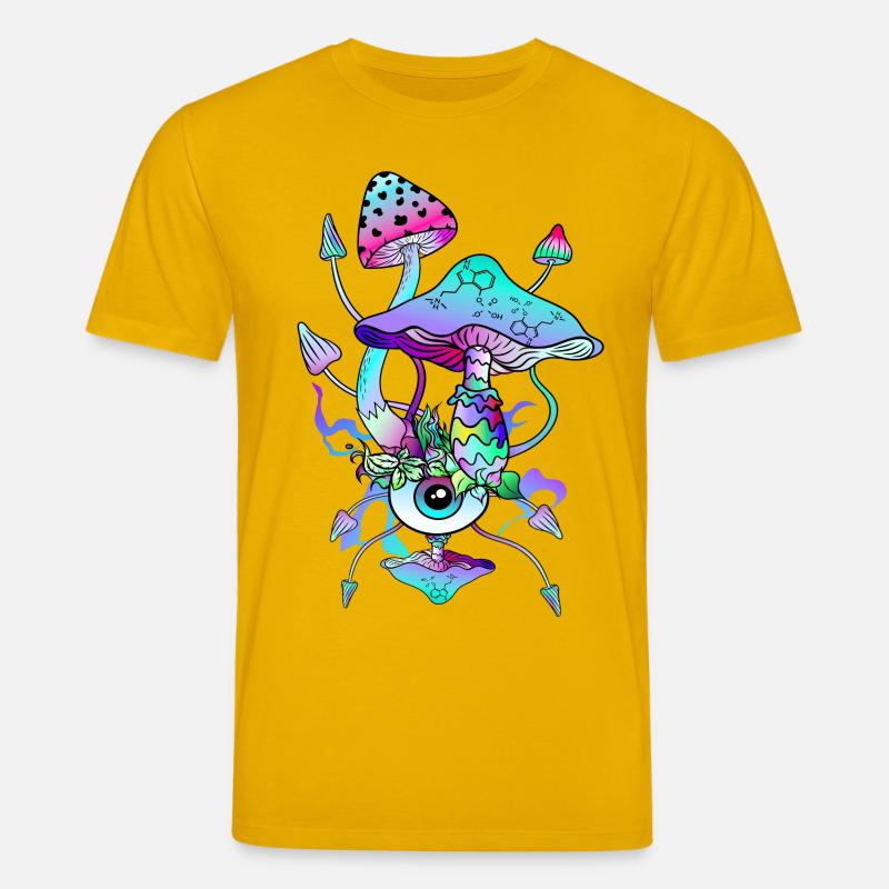Psytrance Champignons Psychédéliques - T-shirt bio CREATOR Stanley/Stella Unisexe - jaune spectre