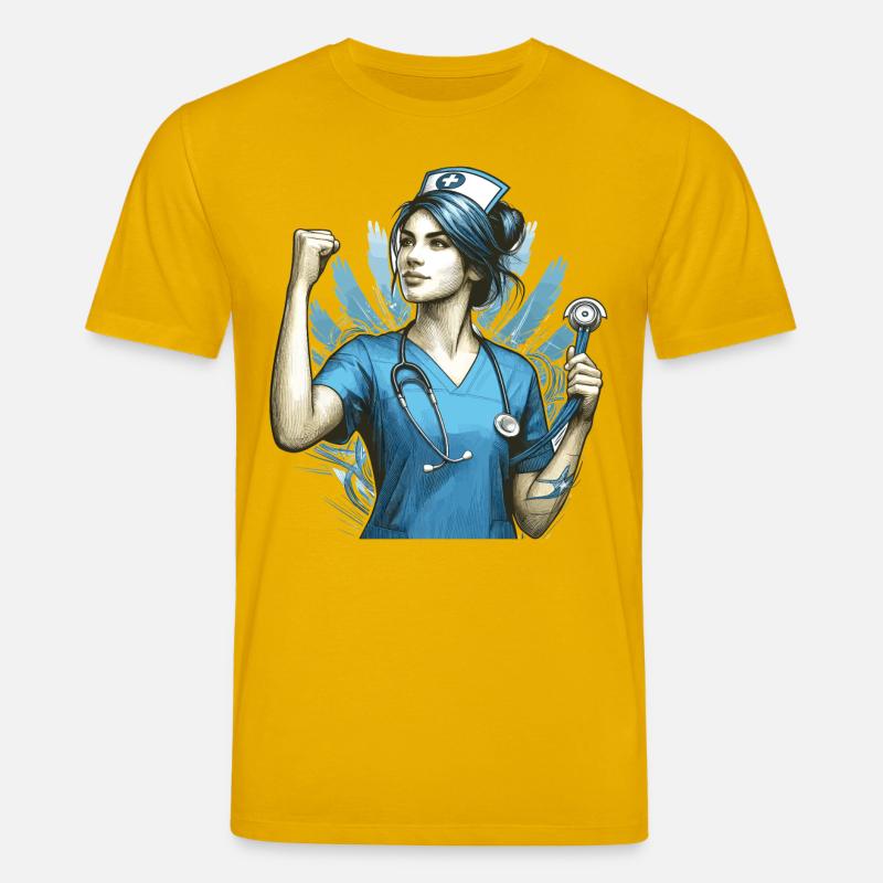 Krankenschwester Siegespose Geschenk - Stanley/Stella Unisex Bio-T-Shirt CREATOR  - Spektralgelb
