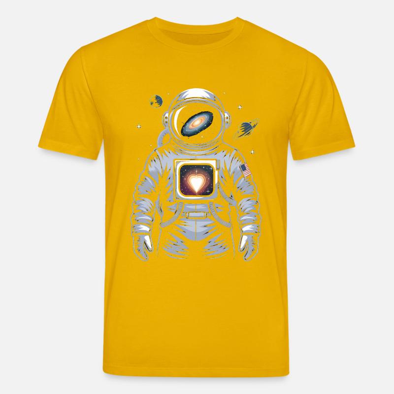 Conception d’astronaute de cœur de l’espace - T-shirt bio CREATOR Stanley/Stella Unisexe - jaune spectre