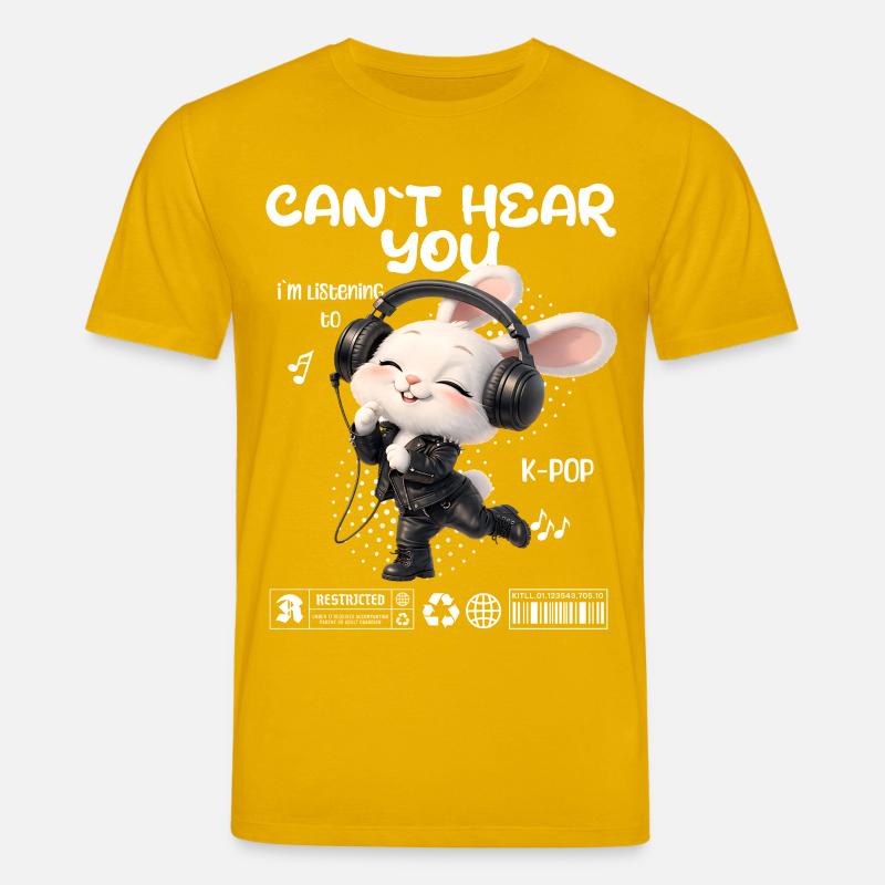 K-Pop Häschen mit Kopfhörern - Stanley/Stella Unisex Bio-T-Shirt CREATOR  - Spektralgelb
