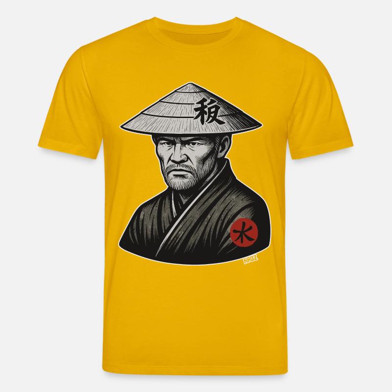 Rice Hat Samurai Warrior - Stanley/Stella CREATOR Unisex Organic T-Shirt - spectra yellow