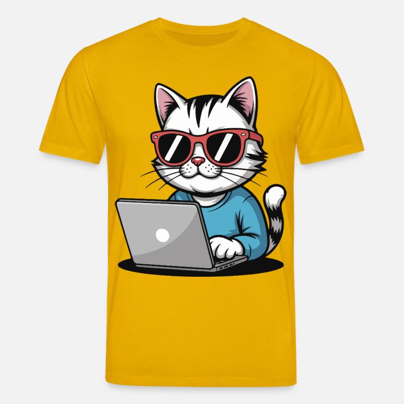 Cats_laptop - T-shirt bio CREATOR Stanley/Stella Unisexe - jaune spectre