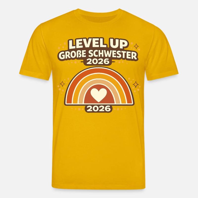 Level Up große Schwester 2026 Regenbogen - Stanley/Stella Unisex Bio-T-Shirt CREATOR  - Spektralgelb