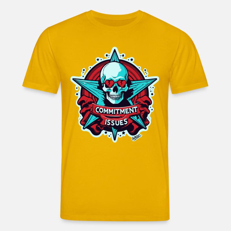 Commitment Issues Skull Badge - Stanley/Stella CREATOR Unisex Organic T-Shirt - spectra yellow
