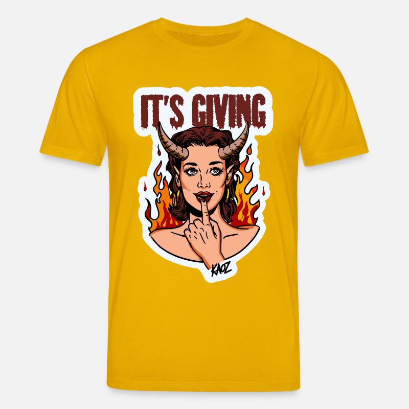 Devilish Diva Flame - Stanley/Stella CREATOR Unisex Organic T-Shirt - spectra yellow