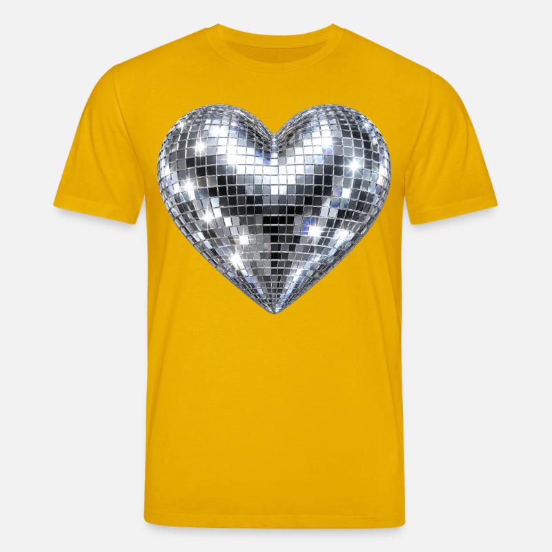 Herz Disco Glitzer - Stanley/Stella Unisex Bio-T-Shirt CREATOR - Spektralgelb