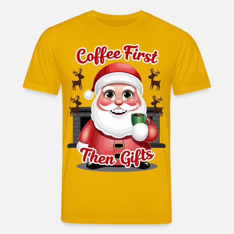 Weihnachtsmann mit Kaffee - Stanley/Stella Unisex Bio-T-Shirt CREATOR  - Spektralgelb