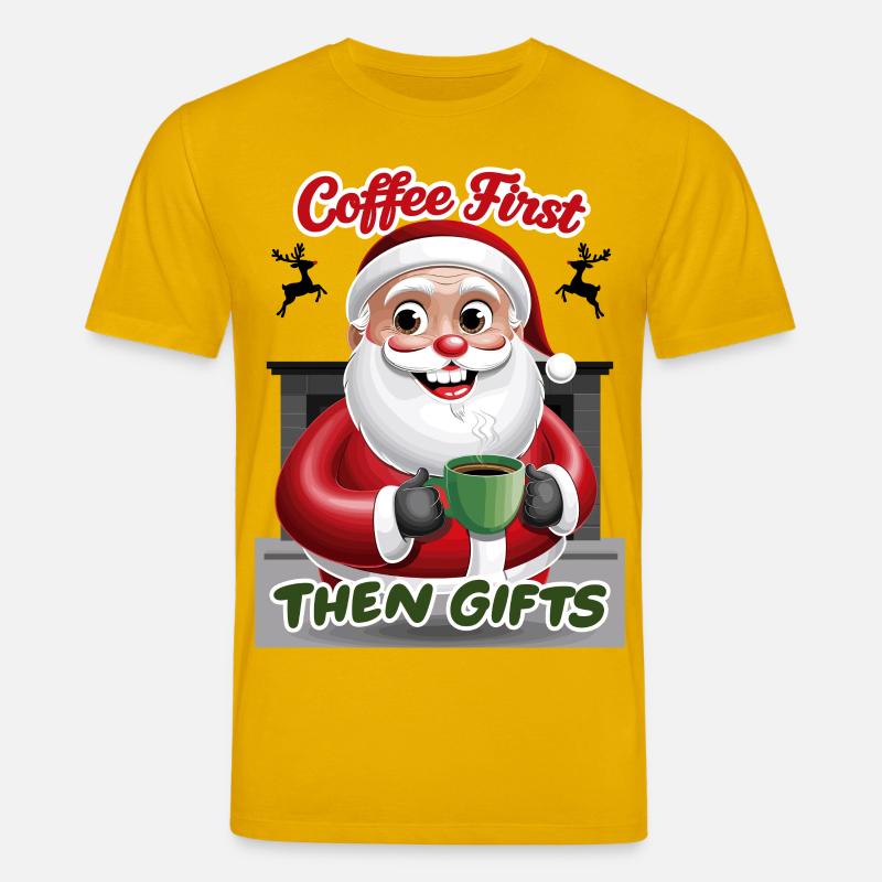 Weihnachtsmann mit Kaffee - Stanley/Stella Unisex Bio-T-Shirt CREATOR  - Spektralgelb