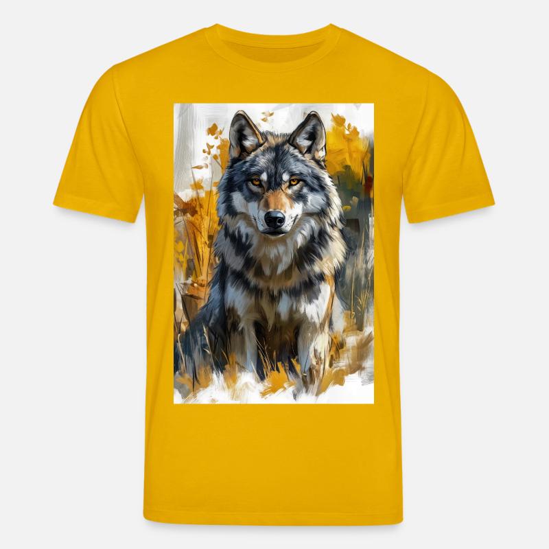 Illustration eines Wolfes - Stanley/Stella Unisex Bio-T-Shirt CREATOR  - Spektralgelb