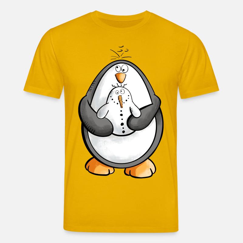 Pinguin und Schneemann sind beste Freunde - Stanley/Stella Unisex Bio-T-Shirt CREATOR  - Spektralgelb