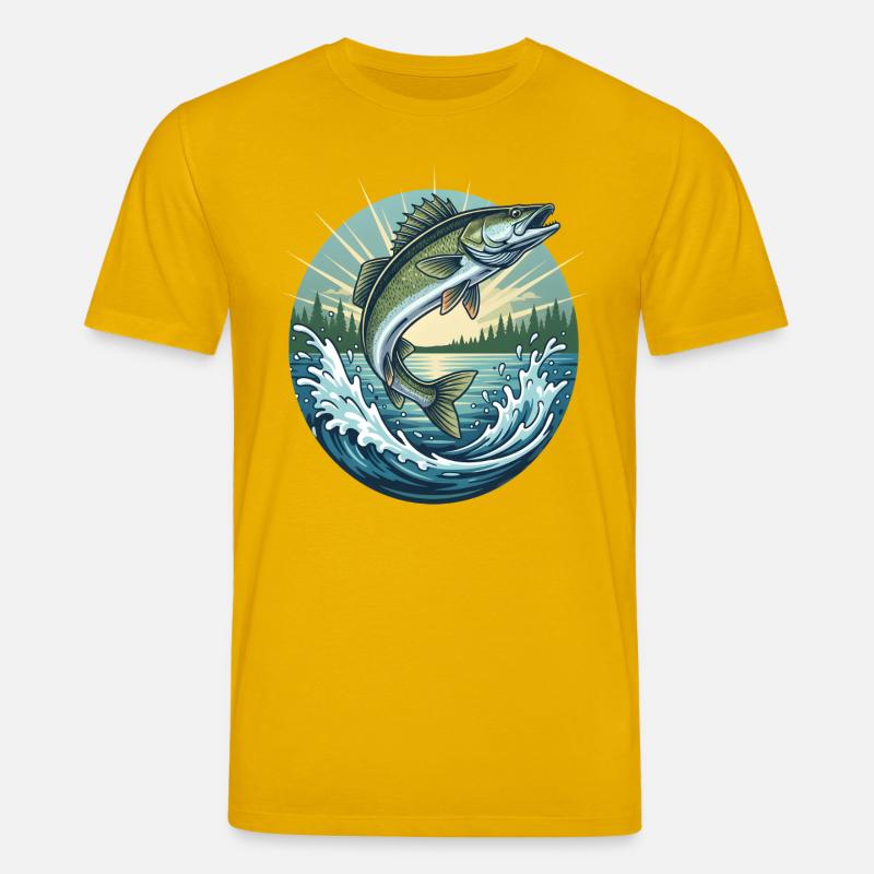 Springender Zander - Stanley/Stella Unisex Bio-T-Shirt CREATOR  - Spektralgelb