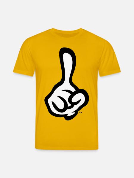 Index levé (doigt / main droite / 2C) - T-shirt bio CREATOR Stanley/Stella Unisexe - jaune spectre