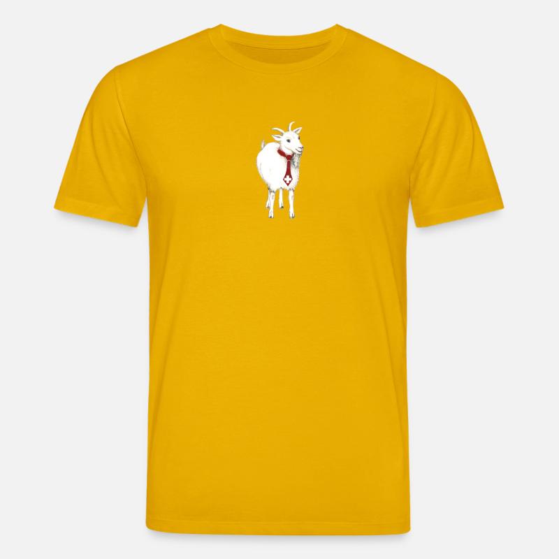Lustige "Ziege mit schweizer Kravatte" - Stanley/Stella Unisex Bio-T-Shirt CREATOR  - Spektralgelb