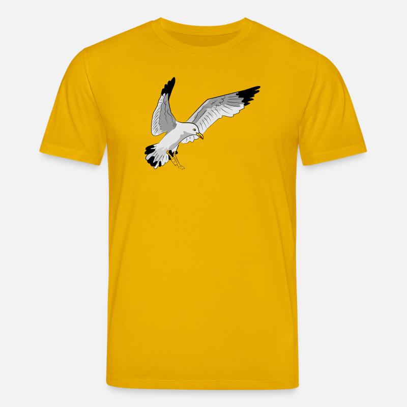 Stilvolle Seevogel Silhouette einer Möwe - Stanley/Stella Unisex Bio-T-Shirt CREATOR  - Spektralgelb