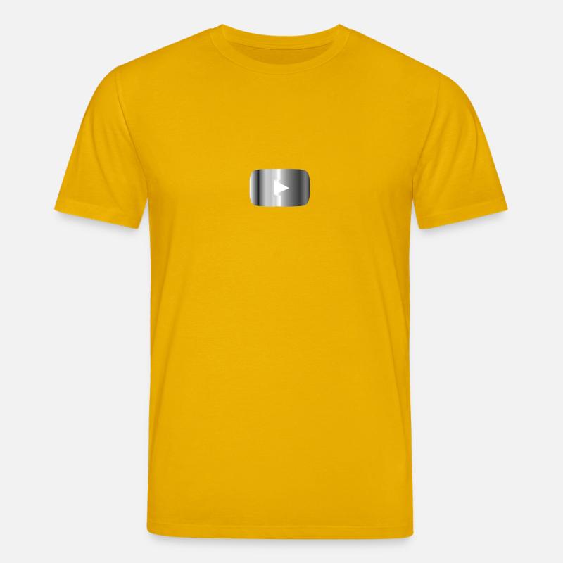 Silberner Play Button  - Stanley/Stella Unisex Bio-T-Shirt CREATOR  - Spektralgelb