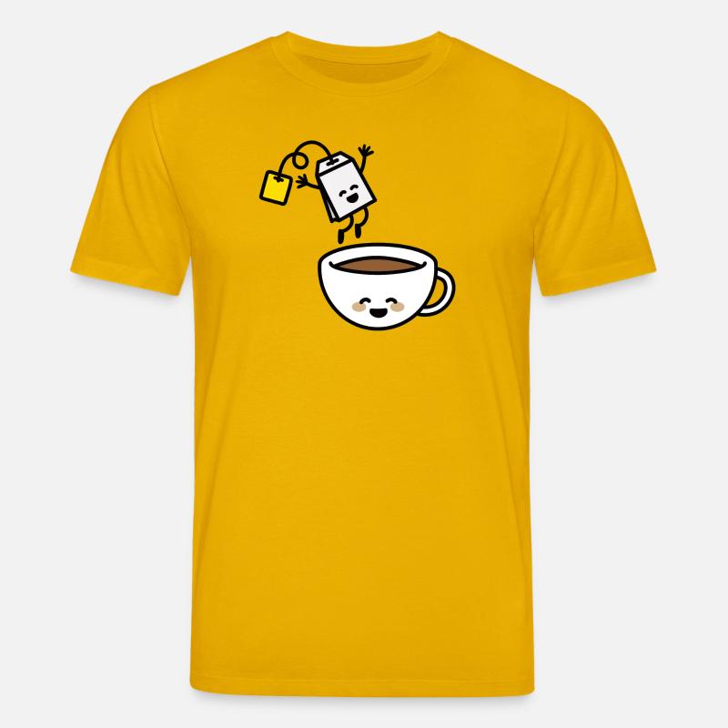 Lustige Teebeutel Teetasse glücklich Tee-Liebhaber Tee-Trinker - Stanley/Stella Unisex Bio-T-Shirt CREATOR - Spektralgelb