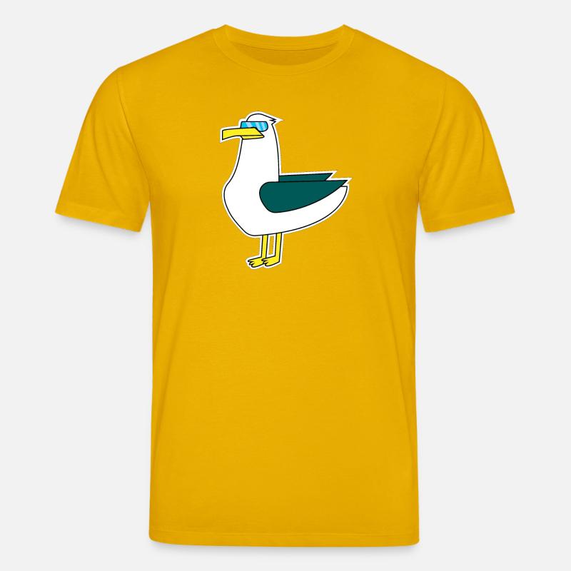 Coole Möwe mit Sonnenbrille - Stanley/Stella Unisex Bio-T-Shirt CREATOR  - Spektralgelb