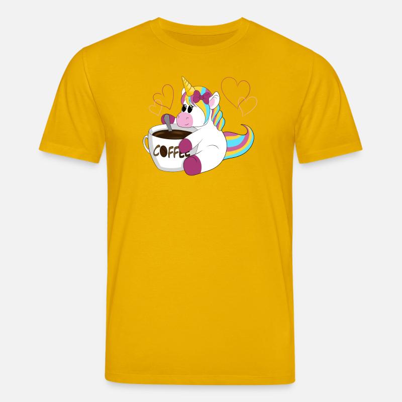 Regenbogen Einhorn Kaffeezauber - Stanley/Stella Unisex Bio-T-Shirt CREATOR  - Spektralgelb