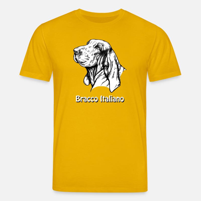 Bracco Italiano Portrait mit Text - Stanley/Stella Unisex Bio-T-Shirt CREATOR  - Spektralgelb