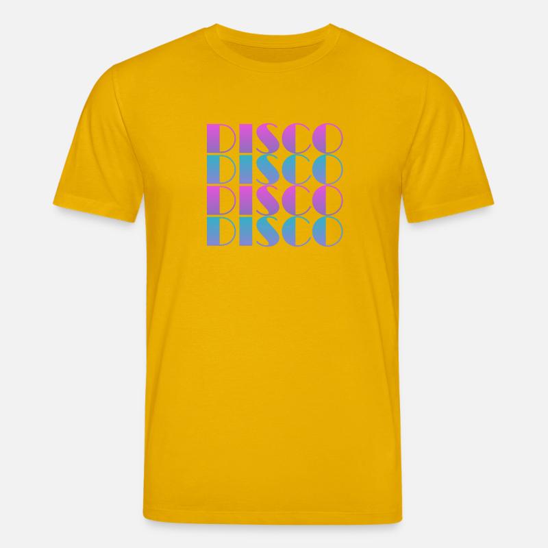 Lebendiges Disco-Textmuster-Design - Stanley/Stella Unisex Bio-T-Shirt CREATOR  - Spektralgelb