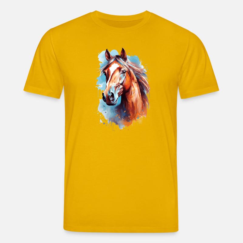 Conception du cheval Aqaurell - T-shirt bio CREATOR Stanley/Stella Unisexe - jaune spectre
